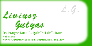 liviusz gulyas business card